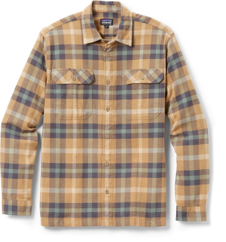 REi Co-op IE Patagonia Long-Sleeve Midweight Fjord Flannel Shirt Men Mojave Khaki