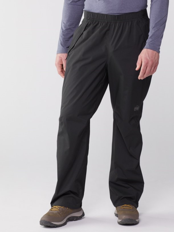 Black REi Co-op IE Rainier Full-Zip Rain Pants Men