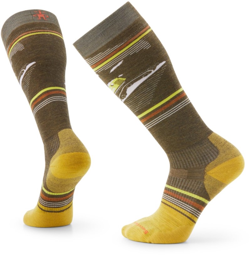Smartwool Snowboard Targeted Cushion Piste Machine Over The Calf Socks Men Olive REi Co-op IE