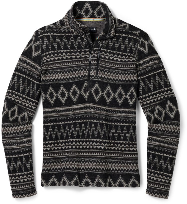 REi Co-op IE Black Smartwool Hudson Trail Fleece Half-Zip Sweater Men