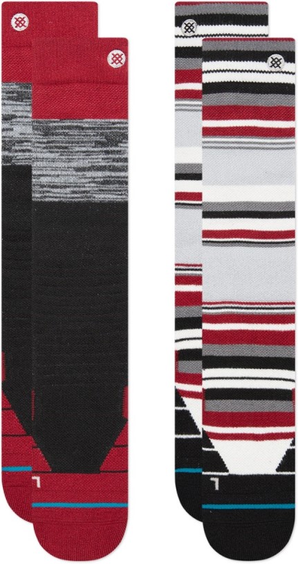 REi Co-op IE Stance Poly Snow Otc Blocked Socks Men 2 Pairs Red