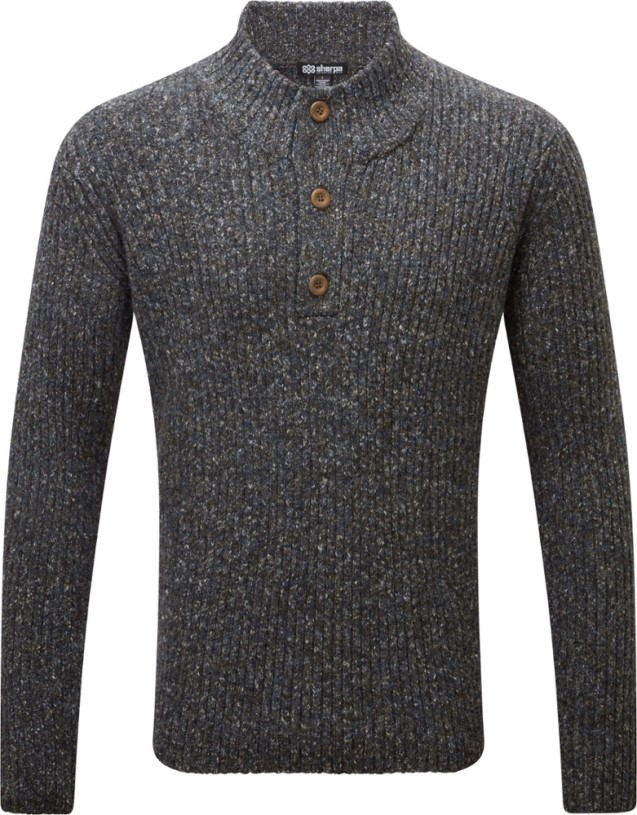 Sherpa Adventure Gear Ranga Button Mock-Neck Sweater Men Grey REi Co-op IE