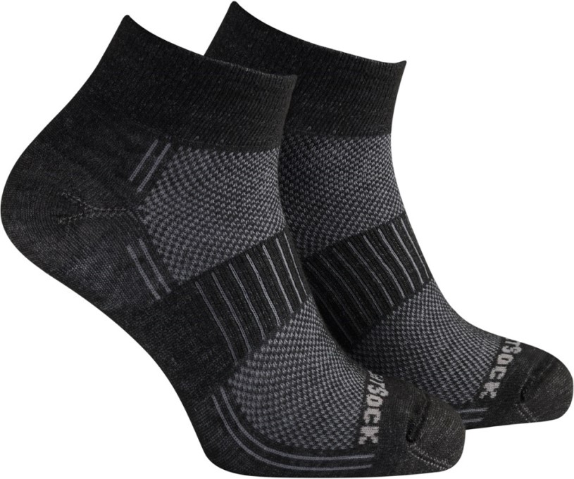 Wrightsock Coolmesh Ii Quarter Socks Black Marl REi Co-op IE