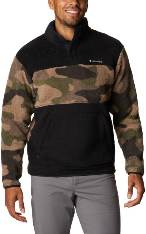 Black REi Co-op IE Columbia Rugged Ridge Half-Snap Sherpa Fleece Pullover Men