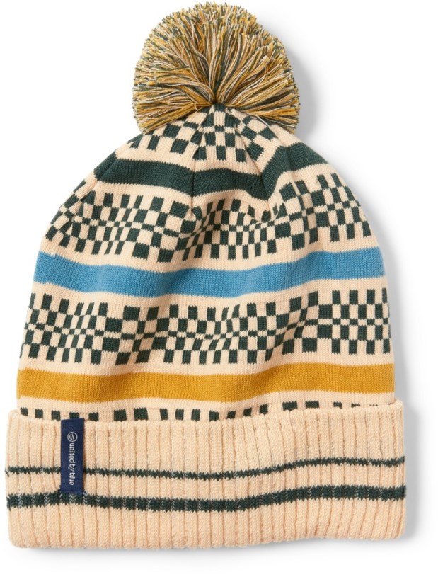 United By Blue Recycled Novelty Pom Beanie REi Co-op IE Collage-Forest