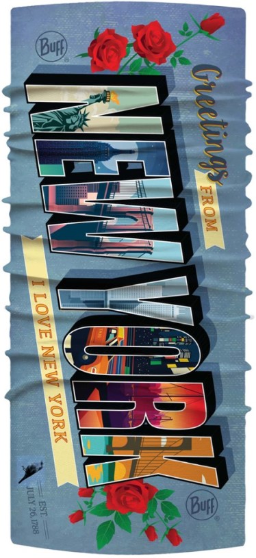 Buff Coolnet Uv State Series Multifunctional Headwear REi Co-op IE Ny Postcard
