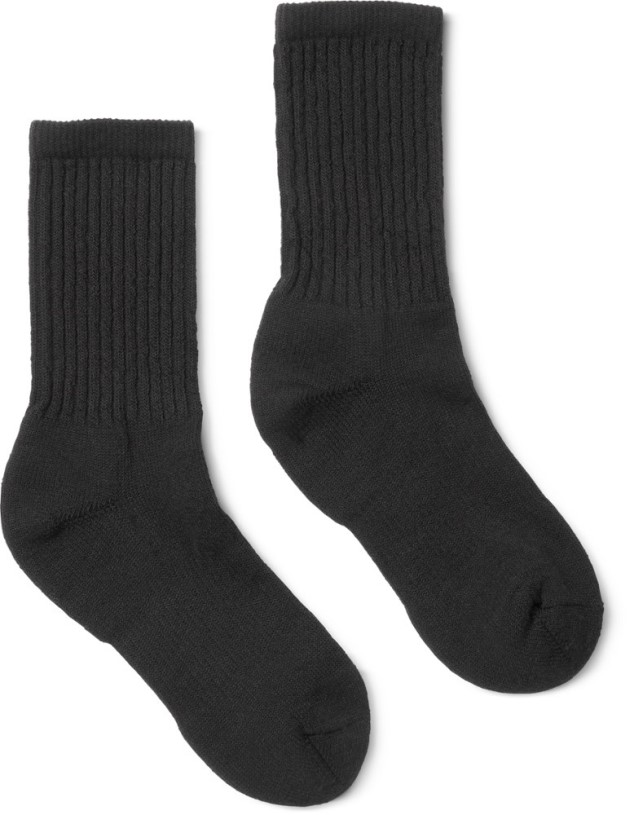 REi Co-op IE Smartwool Hike Classic Edition Light Cushion Solid Crew Socks Men Black