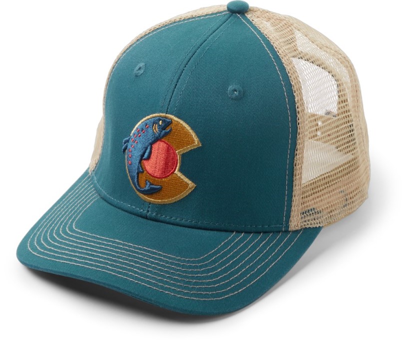 Yocolorado Colorado Wild Trout Trucker Hat Teal REi Co-op IE
