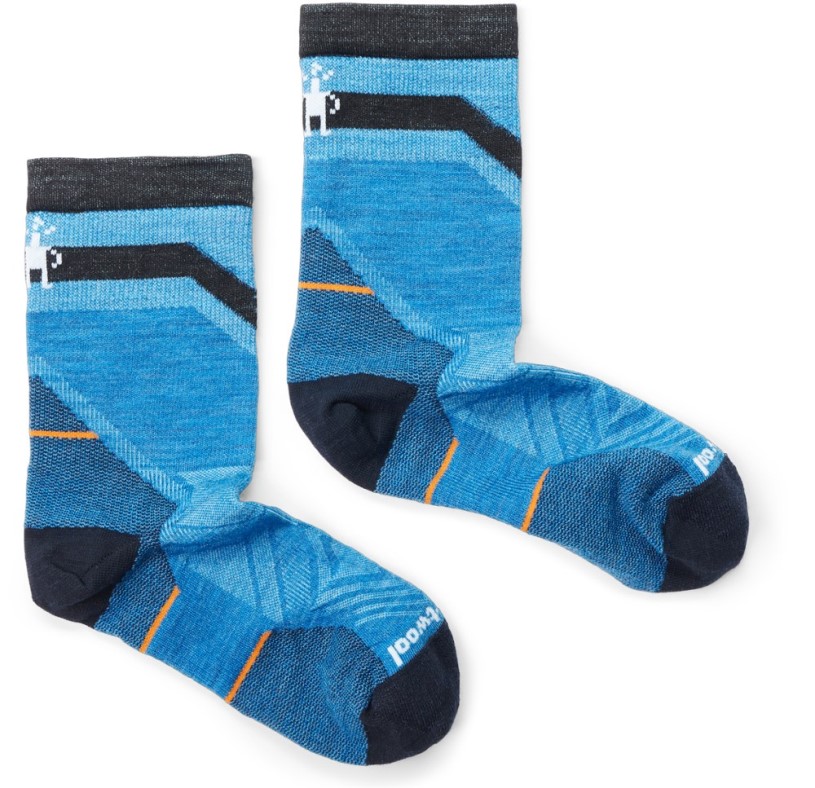REi Co-op IE Blue Smartwool Performance Run Zero Cushion Mid Crew Pattern Socks Men