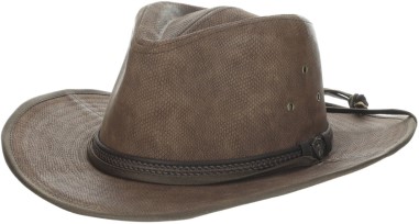 Dorfman Hat Co. Rattler Faux Leather Outback Hat Men Brown REi Co-op IE