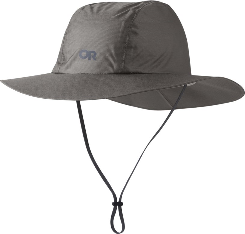 REi Co-op IE Pewter Outdoor Research Helium Rain Full Brim Hat
