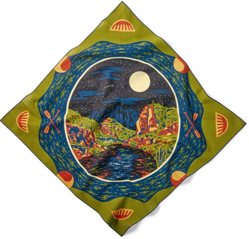 REi Co-op IE Bandits Midnight On Saguaro Lake Organic Cotton Bandana Yellow