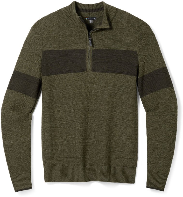 Smartwool Ripple Ridge Stripe Half-Zip Sweater Men REi Co-op IE Woods Htr