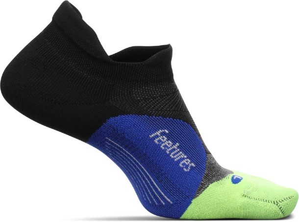 REi Co-op IE Feetures Elite Light Cushion No-Show Tab Socks Black Neon
