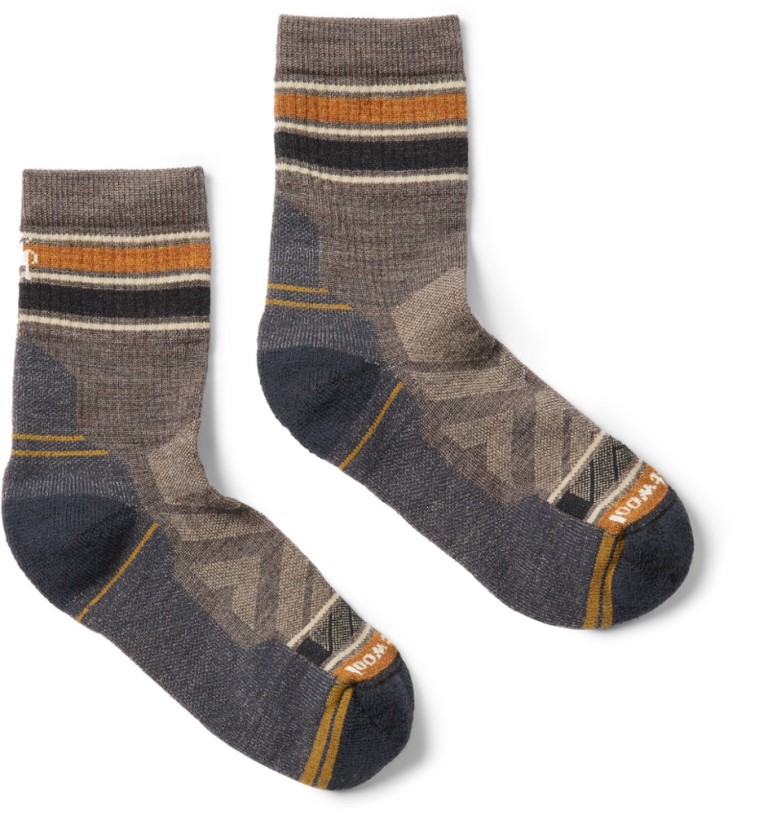 Taupe Smartwool Performance Hike Light Cushion Striped Mid Crew Socks Men REi Co-op IE