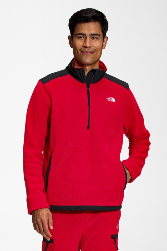 Red-Black The North Face Alpine Polartec 200 Quarter-Zip Fleece Pullover Men REi Co-op IE
