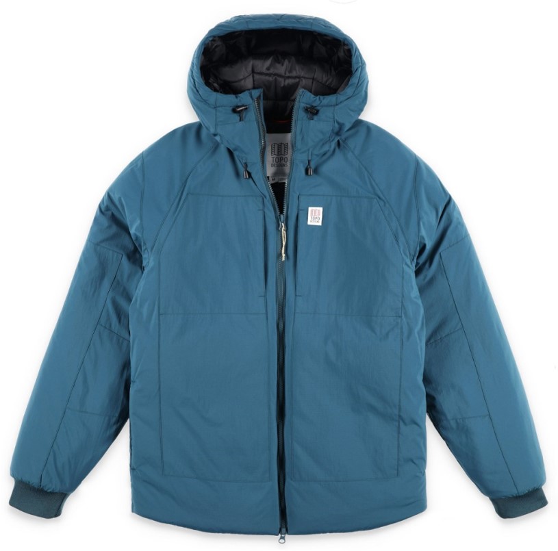 REi Co-op IE Topo Designs Mountain Puffer Insulated Hoodie Men Blue