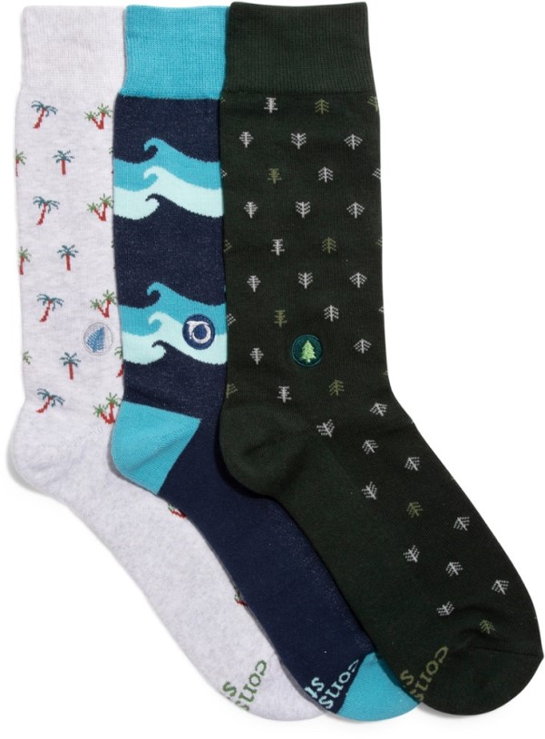 REi Co-op IE Conscious Step Protect The Planet Socks Gift Box 3 Pairs Multi