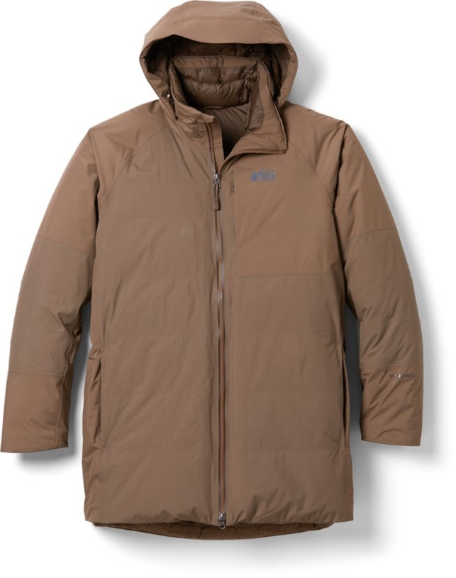 Brown REi Co-op IE Stormhenge Down Hybrid Parka Men