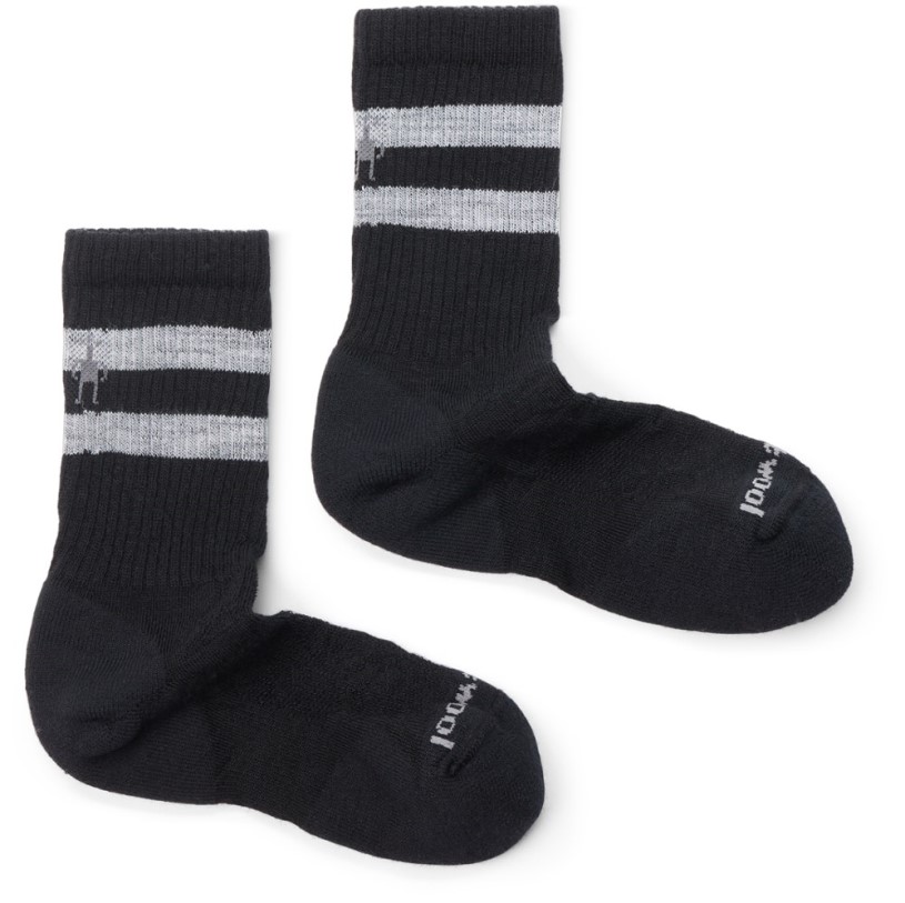 REi Co-op IE Smartwool Athletic Targeted Cushion Stripe Crew Socks Men 2 Pairs Black