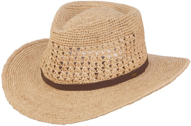 Tan Scala Puerto Fine Crochet Raffia Outback Hat Men REi Co-op IE
