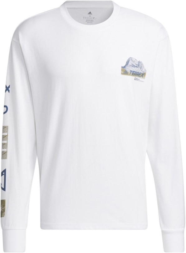 White REi Co-op IE Adidas National Park Foundation Long-Sleeve Graphic T-Shirt Men