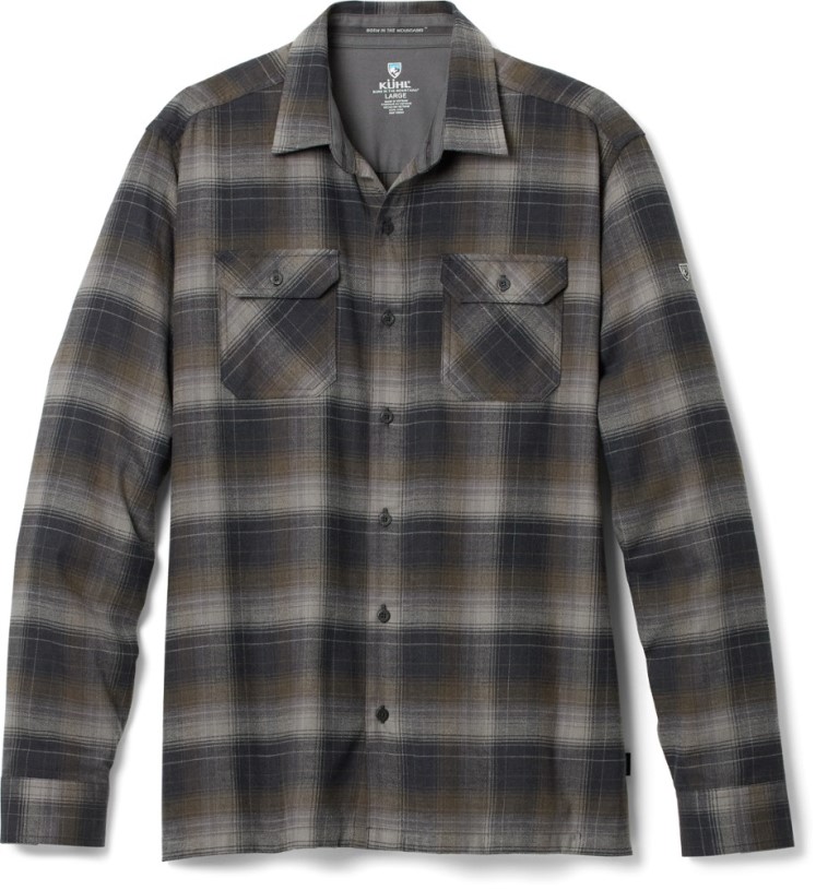 REi Co-op IE Kuhl Dillingr Flannel Shirt Men Brushed Nickel