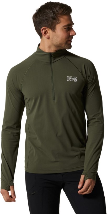 REi Co-op IE Mountain Hardwear Mountain Stretch Half-Zip Shirt Men Green