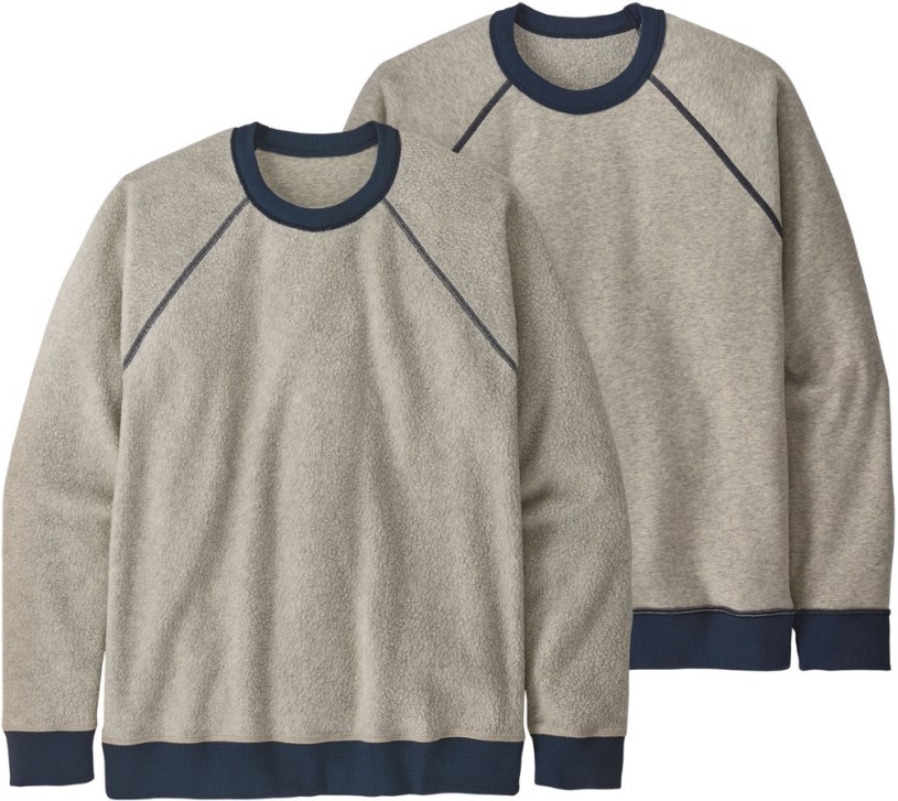 REi Co-op IE Oatmeal Patagonia Reversible Shearling Crew Sweatshirt Men