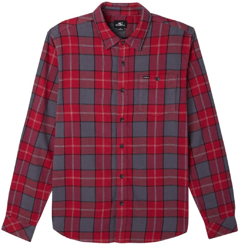O'Neill Redmond Plaid Stretch Flannel Shirt Men Red REi Co-op IE