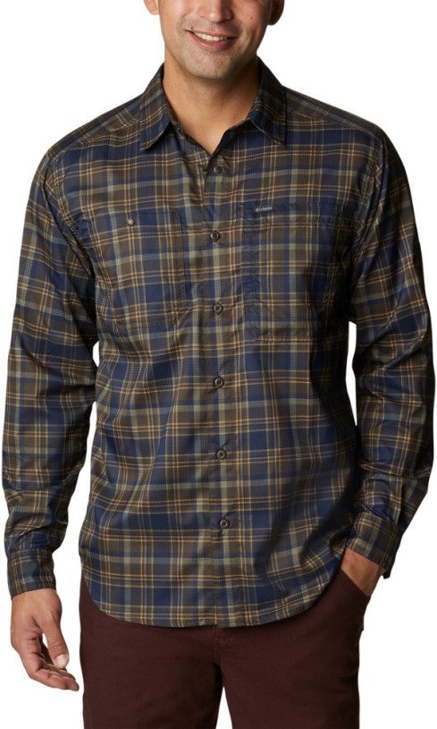 Columbia Silver Ridge Utility Lite Plaid Long-Sleeve Shirt Men REi Co-op IE Cordovan Multi