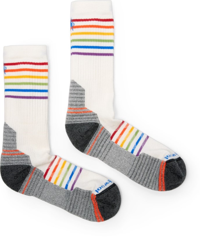 Smartwool Hike Light Cushion Pride Pattern Crew Socks REi Co-op IE White