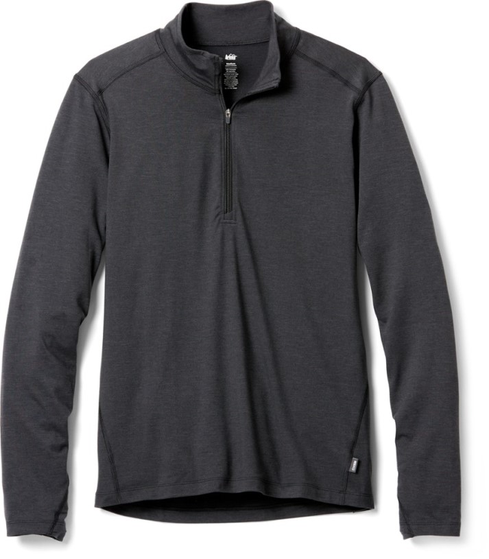 Black REi Co-op IE Midweight Base Layer Half-Zip Top Men