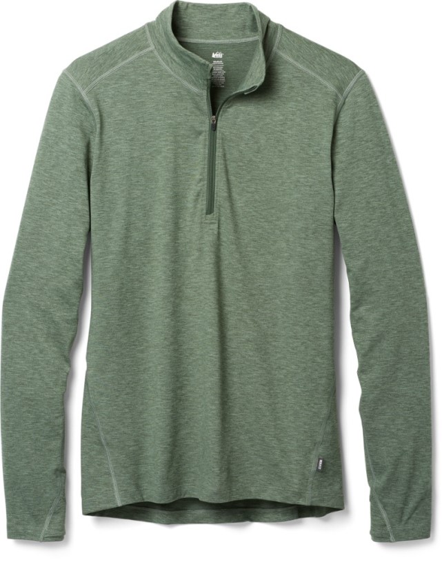 Olive REi Co-op IE Midweight Base Layer Half-Zip Top Men
