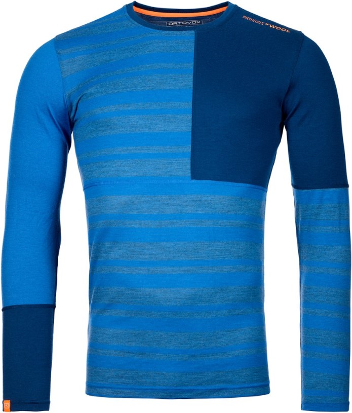 Blue Ortovox 185 Merino Rock'N'Wool Long-Sleeve Base Layer Top Men REi Co-op IE