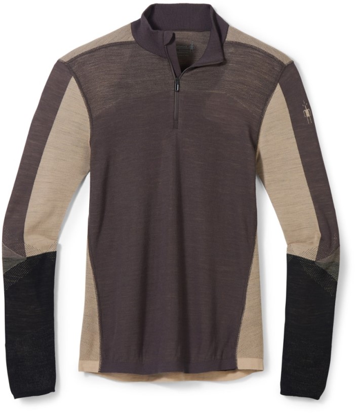 Shale-Dune Smartwool Intraknit Thermal Merino Colorblock Quarter-Zip Top Men REi Co-op IE