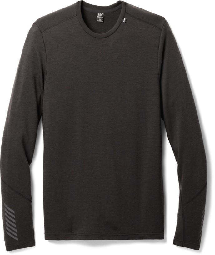 Black REi Co-op IE Helly Hansen Lifa Merino Midweight Crew Base Layer Top Men