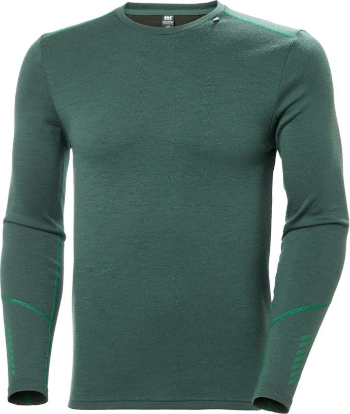 Darkest Spruce Helly Hansen Lifa Merino Midweight Crew Base Layer Top Men REi Co-op IE