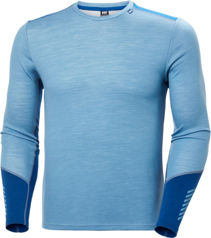 Helly Hansen Lifa Merino Midweight Crew Base Layer Top Men REi Co-op IE Fog
