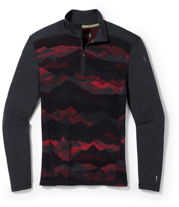 Smartwool Classic Thermal Merino Quarter-Zip Base Layer Top Men REi Co-op IE Red