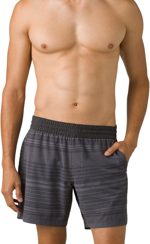 Prana The Slope Shorts Men 7 Inseam Charcoal Stripe REi Co-op IE