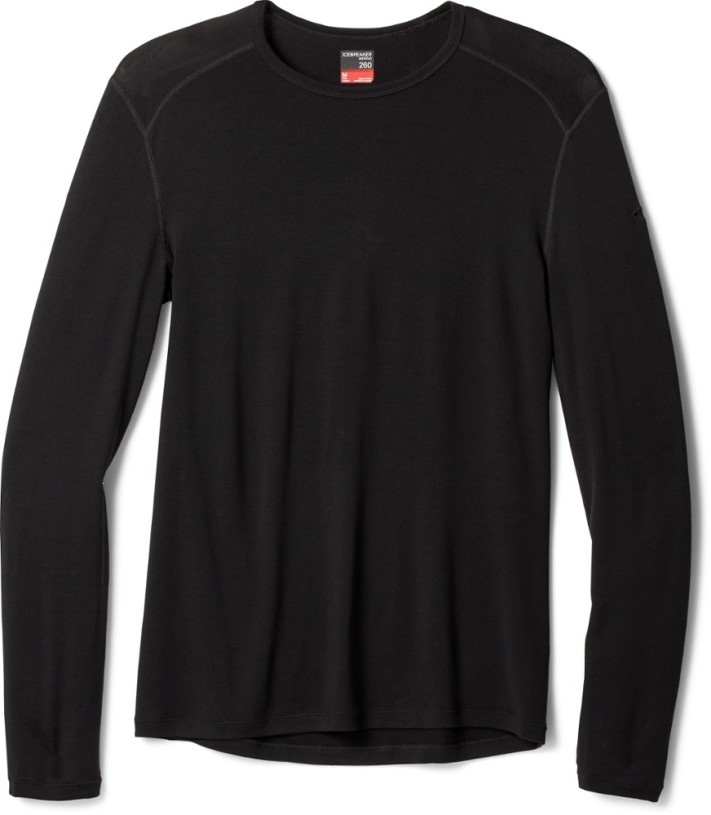 Icebreaker 260 Tech Crewe Base Layer Top Men REi Co-op IE Black