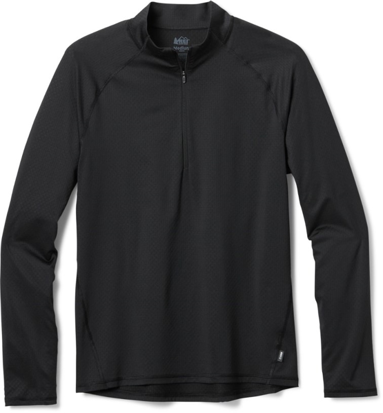Black REi Co-op IE Lightweight Base Layer Half-Zip Top Men