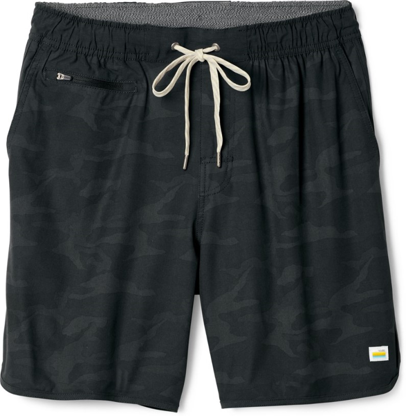 Vuori Banks Shorts Men 7.5 Inseam REi Co-op IE Black Camo