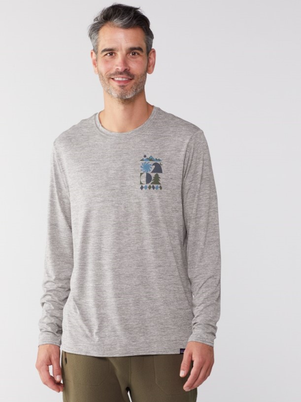 Patagonia Capilene Cool Daily Graphic Long-Sleeve Shirt Men REi Co-op IE Grey
