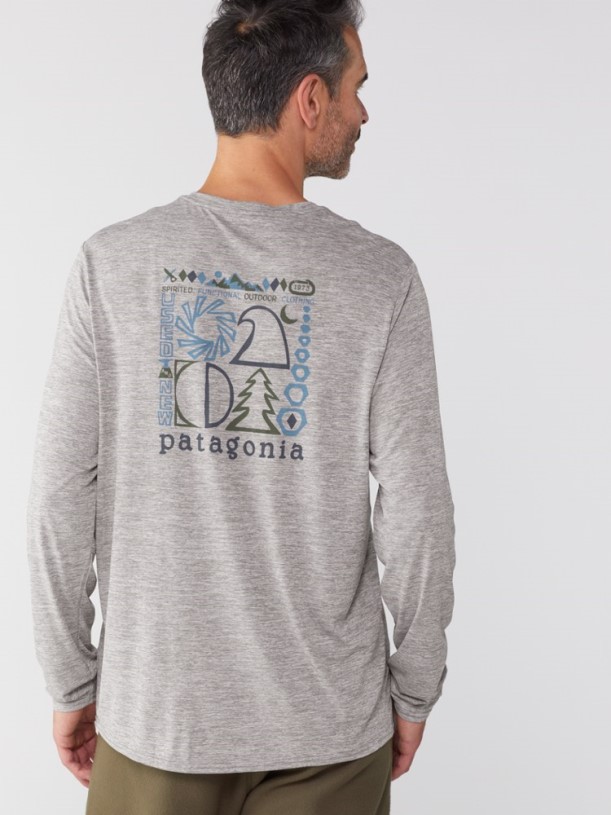Patagonia Capilene Cool Daily Graphic Long-Sleeve Shirt Men REi Co-op IE Grey