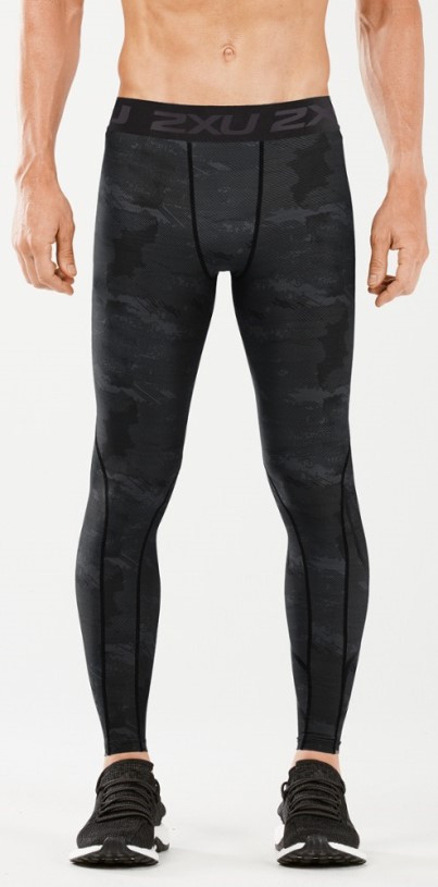REi Co-op IE 2Xu Print Accelerate Compression Tights Men Asphalt Charcoal