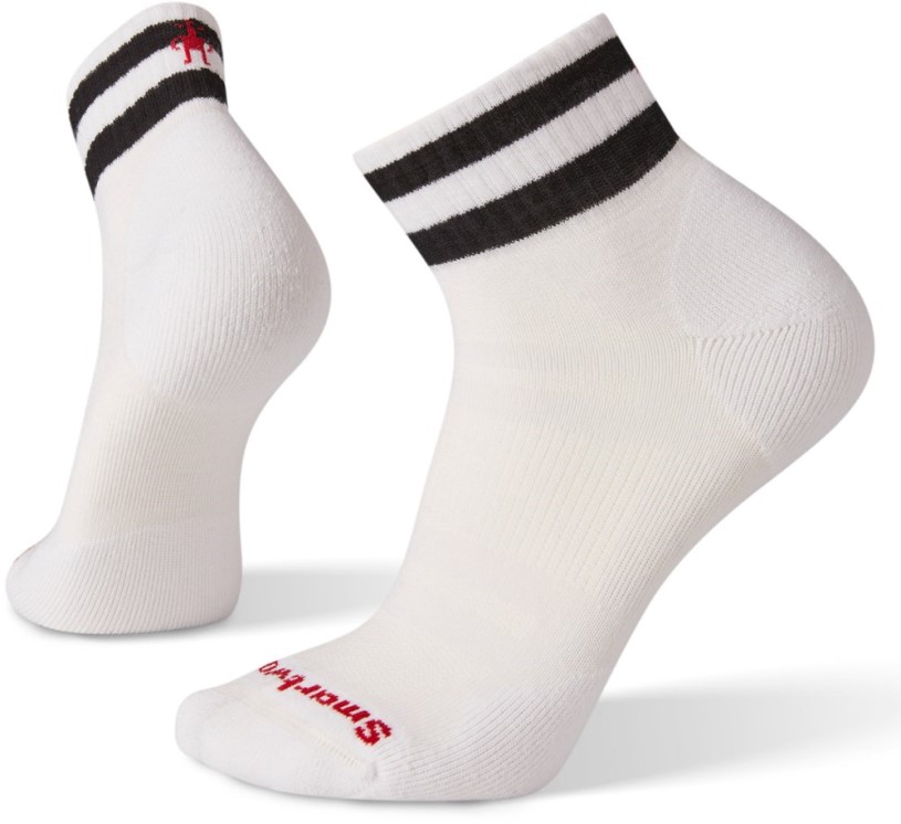 White Smartwool Athletic Stripe Targeted Cushion Ankle Socks Men REi Co-op IE