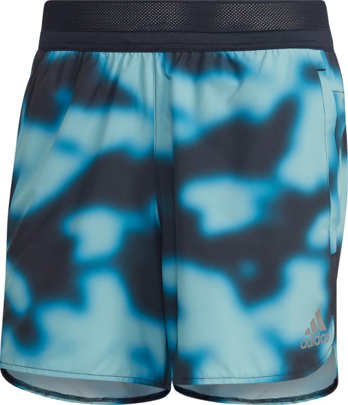 REi Co-op IE Blue Adidas Run Icons Logo Graphic Aop Shorts Men