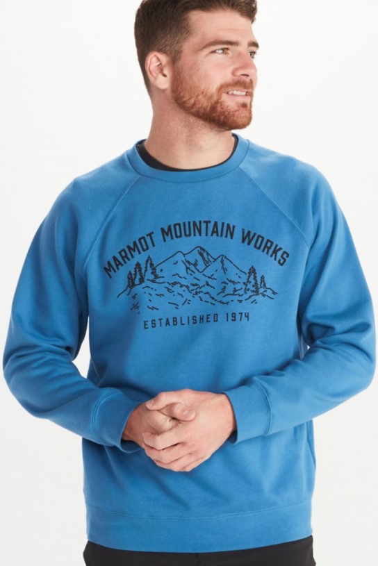 REi Co-op IE Blue Marmot Mountain Works Crew Sweatshirt Men
